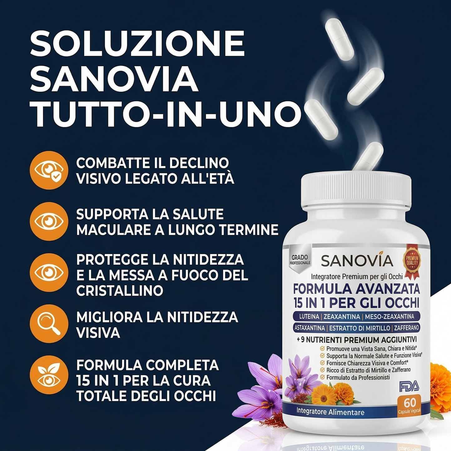 Sanovia - Formula avanzata per gli occhi 15 in 1